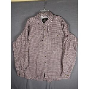 DRAKE Waterfowl Shirt Red‎ Plaid Vented LS Button Down, Hiking/Fishing-Men's M